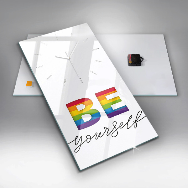 Vertikálne hodiny Nápis Buď sám sebou