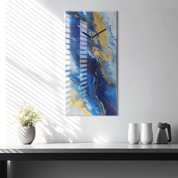 Vertikálne hodiny Modrý mramor