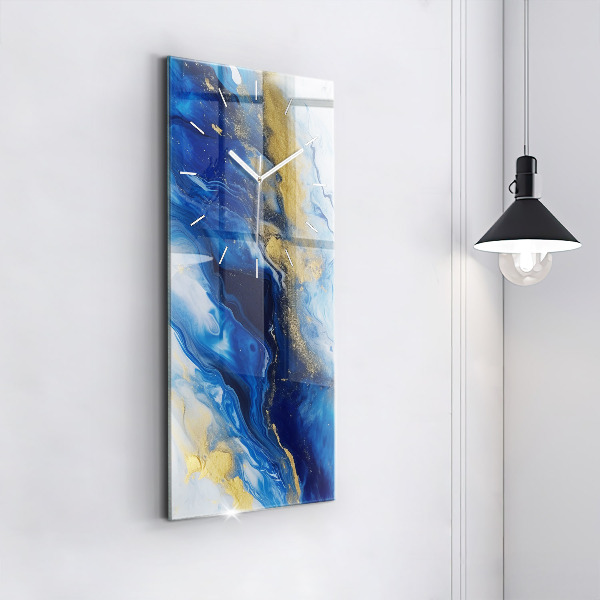 Vertikálne hodiny Modrý mramor