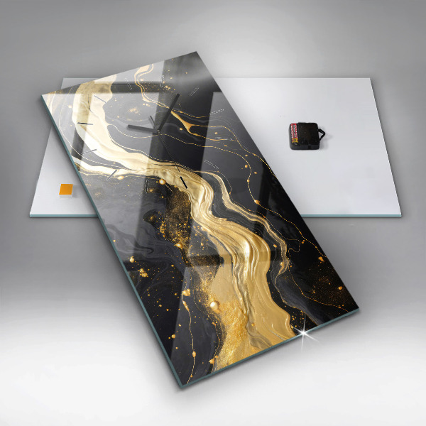 Vertikálne hodiny Zlatý mramor