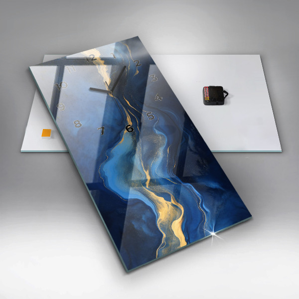 Vertikálne hodiny Modrý mramor