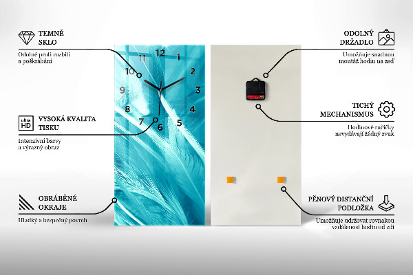 Vertikálne hodiny Zelený mramor