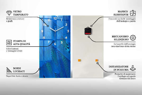 Vertikálne hodiny Strieborná abstrakcia