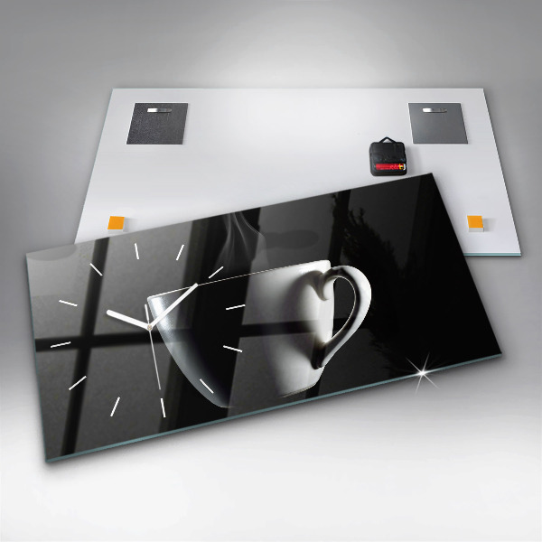 Horizontálne hodiny Šálka kávy