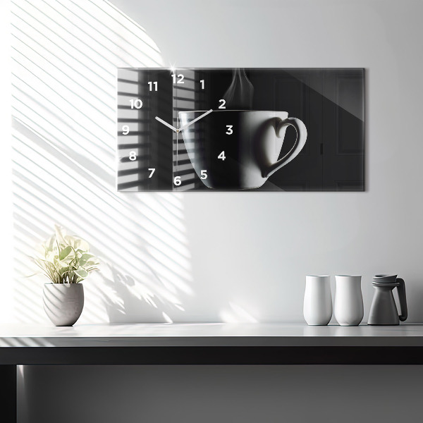 Horizontálne hodiny Šálka kávy