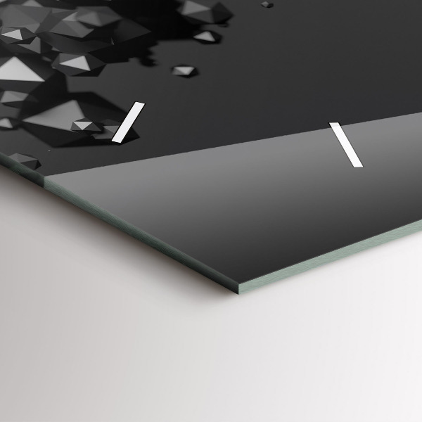 Horizontálne hodiny Čierna abstrakcia