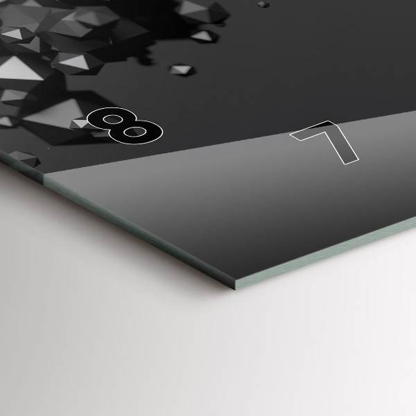 Horizontálne hodiny Čierna abstrakcia