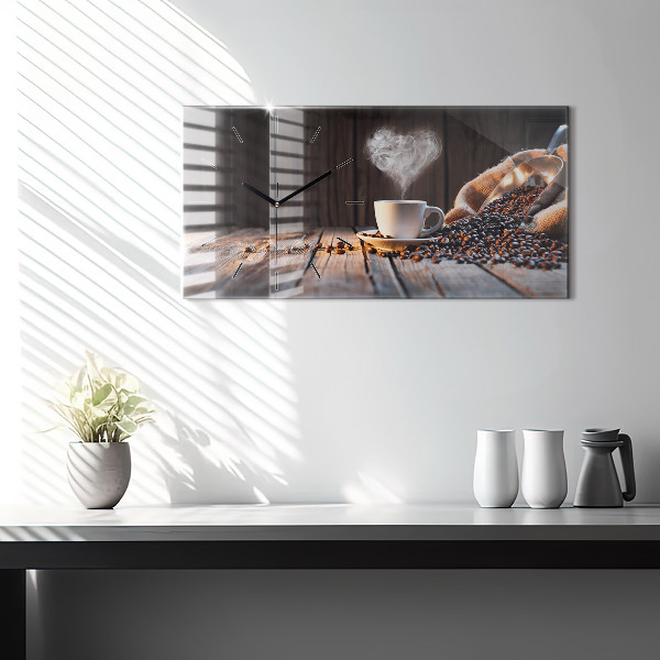 Horizontálne hodiny Šálka kávy