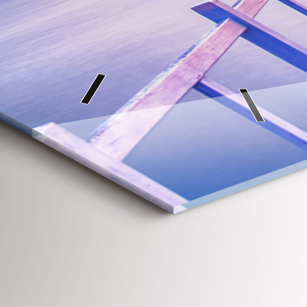 Horizontálne hodiny Most v prístave večer