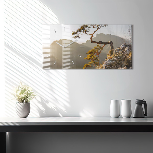 Horizontálne hodiny Strom v horách