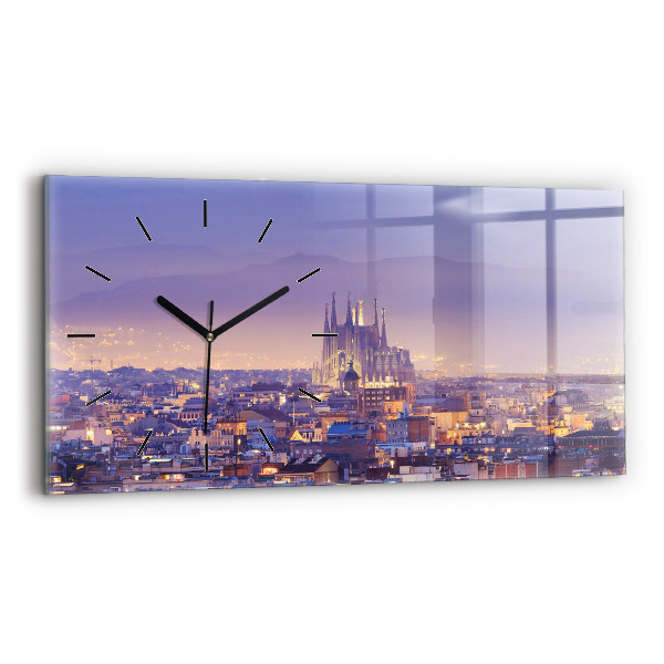 Horizontálne hodiny Pohľad na Barcelonu
