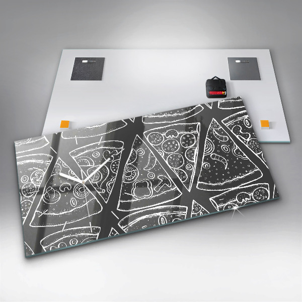 Horizontálne hodiny Maľovaná pizza