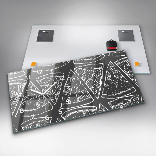 Horizontálne hodiny Maľovaná pizza