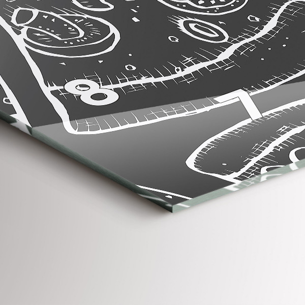 Horizontálne hodiny Maľovaná pizza