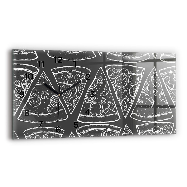 Horizontálne hodiny Maľovaná pizza