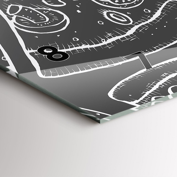 Horizontálne hodiny Maľovaná pizza