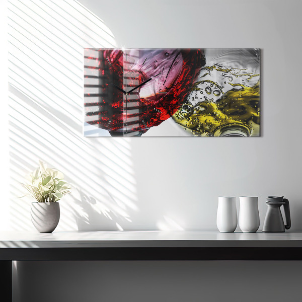 Horizontálne hodiny Poháre vína