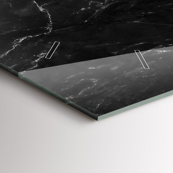 Horizontálne hodiny Čierny mramor