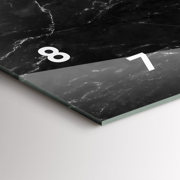 Horizontálne hodiny Čierny mramor