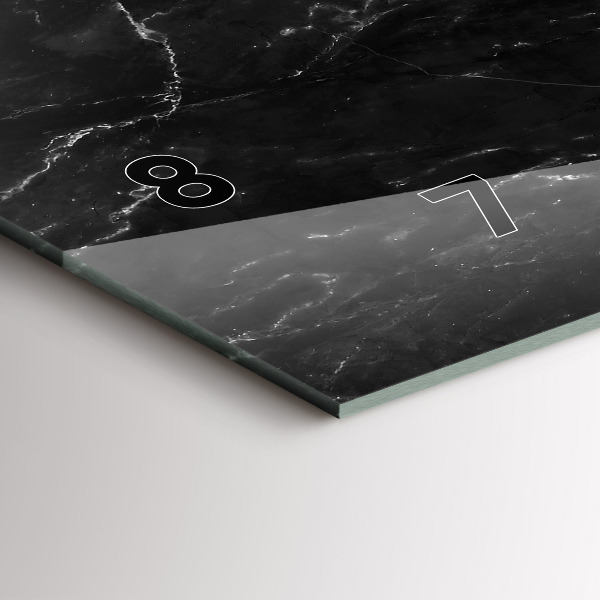 Horizontálne hodiny Čierny mramor