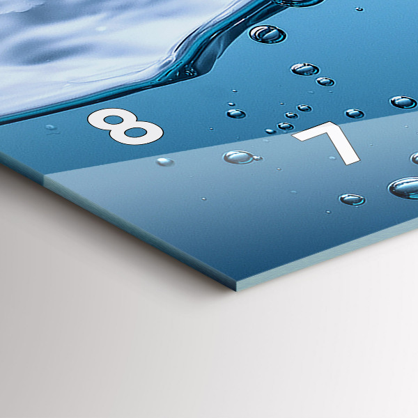 Horizontálne hodiny Detail vody