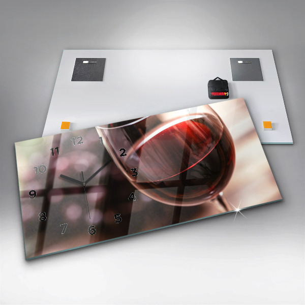 Horizontálne hodiny Pohárik červeného vína