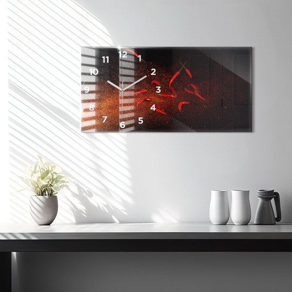 Horizontálne hodiny Chilli papričky