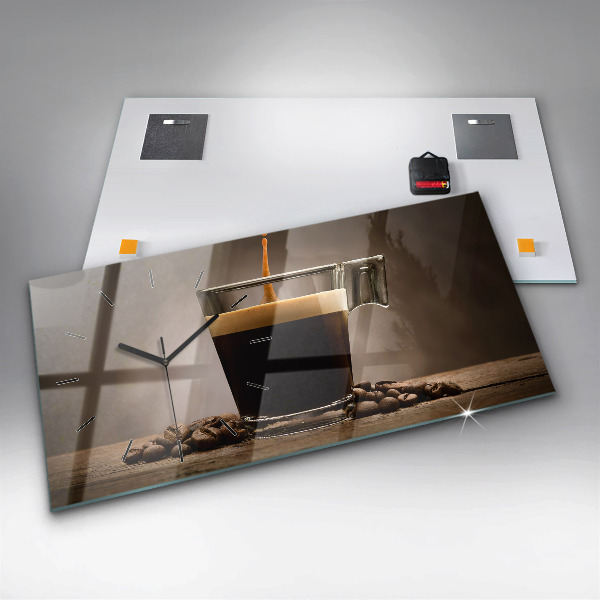 Horizontálne hodiny Šálka kávy