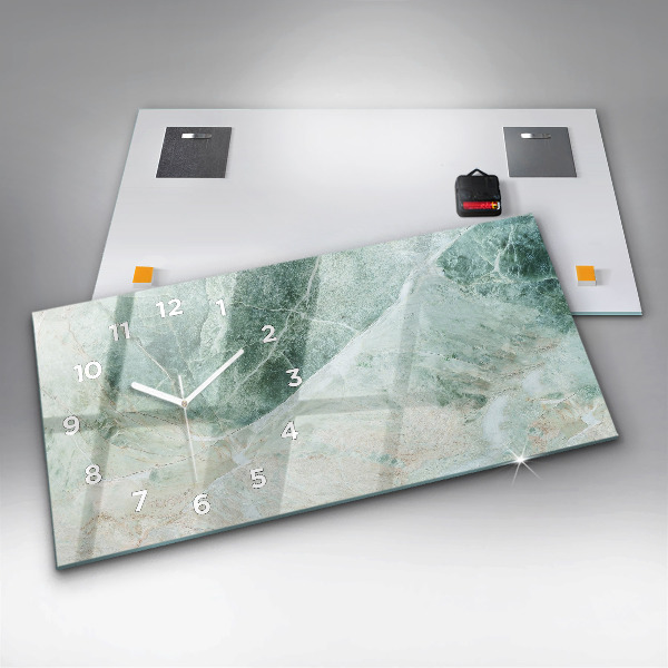 Horizontálne hodiny Textúra mramorového kameňa