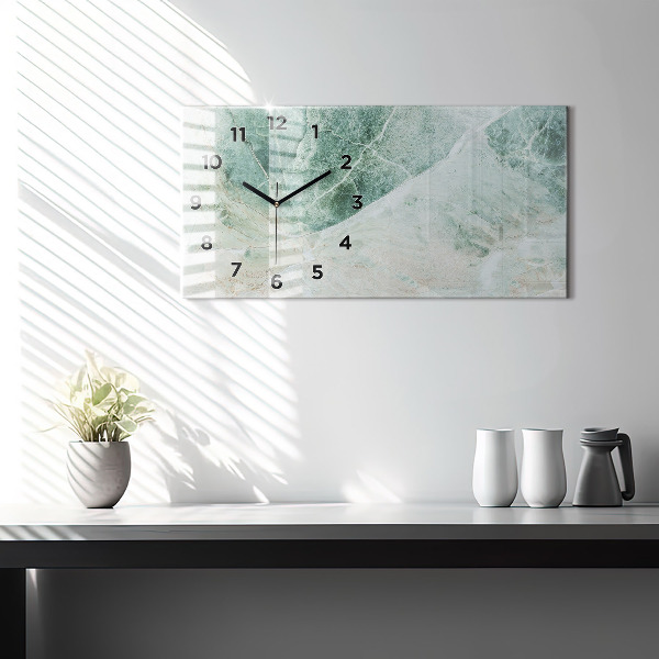 Horizontálne hodiny Textúra mramorového kameňa