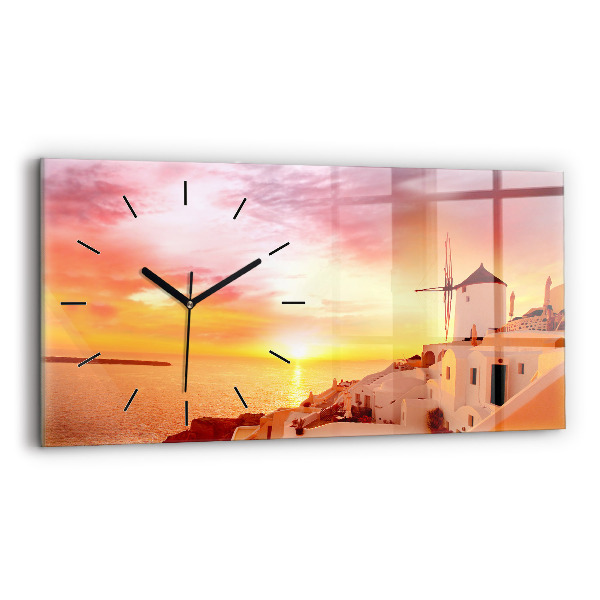 Horizontálne hodiny Starý veterný mlyn na Santorini