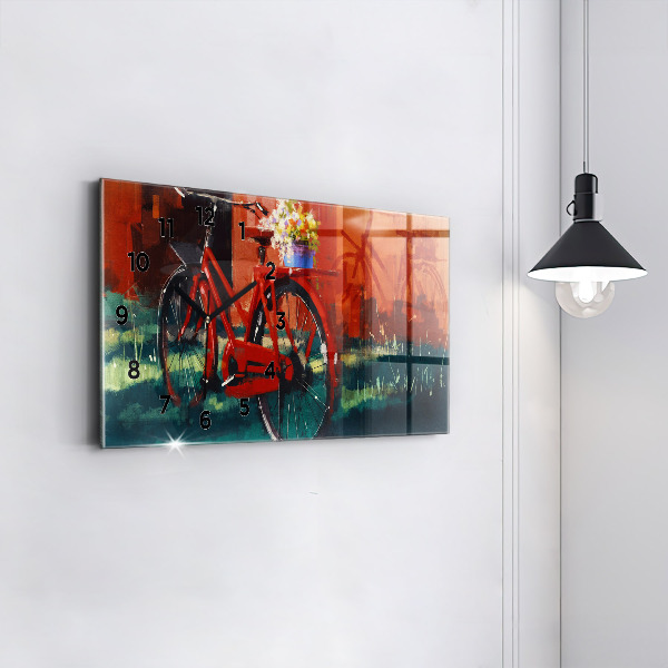 Horizontálne hodiny Maľovaný bicykel