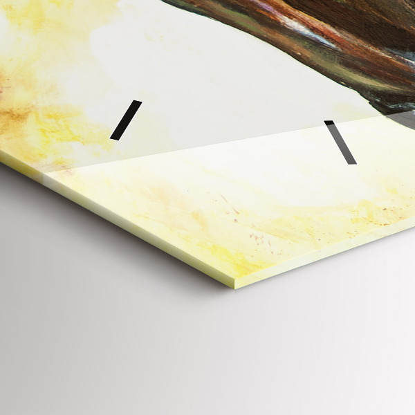 Horizontálne hodiny Dva maľované kone