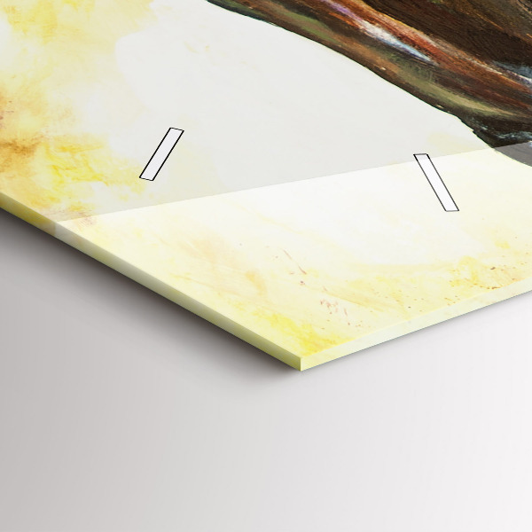 Horizontálne hodiny Dva maľované kone