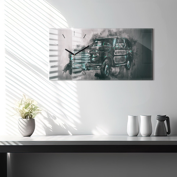 Horizontálne hodiny Oldschoolové auto