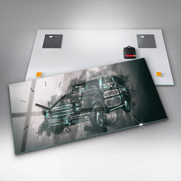 Horizontálne hodiny Oldschoolové auto