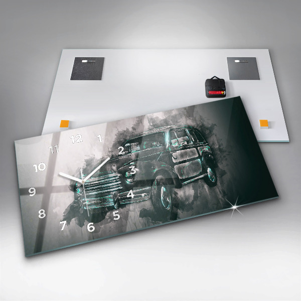 Horizontálne hodiny Oldschoolové auto