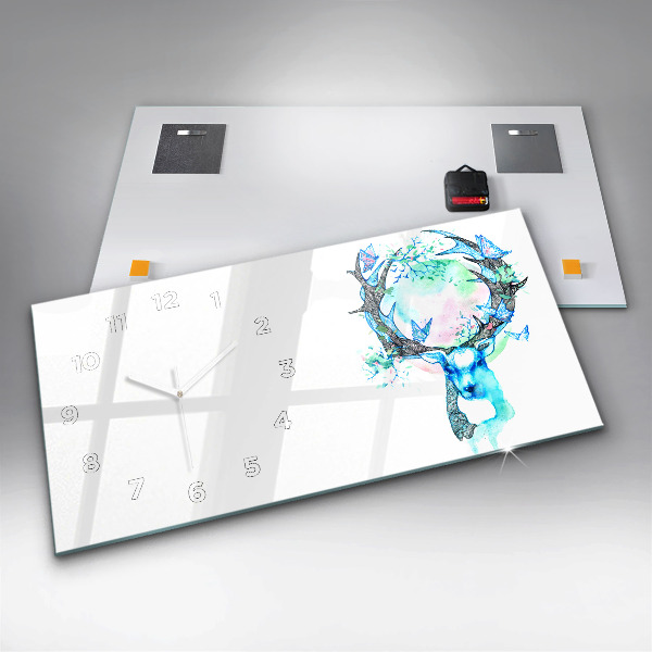 Horizontálne hodiny Ilustrácia jeleňa