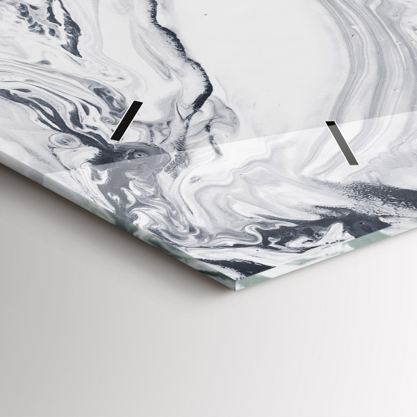 Horizontálne hodiny Abstraktný atramentový mramor