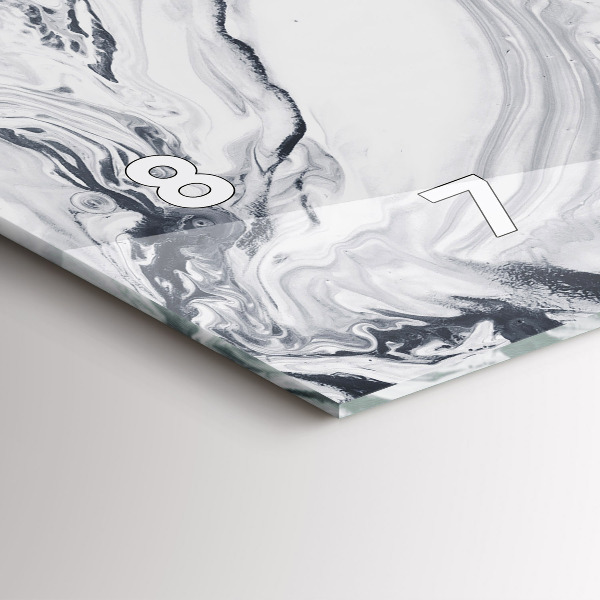 Horizontálne hodiny Abstraktný atramentový mramor