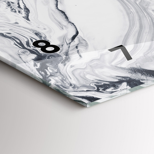 Horizontálne hodiny Abstraktný atramentový mramor