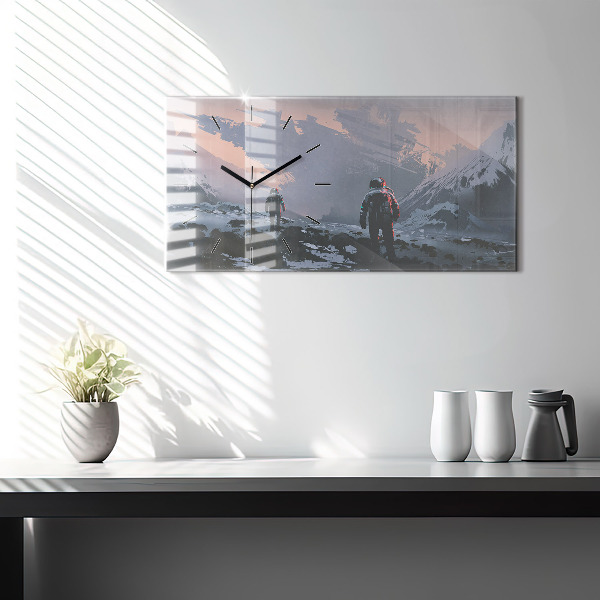 Horizontálne hodiny Astronauti Mliečna dráha