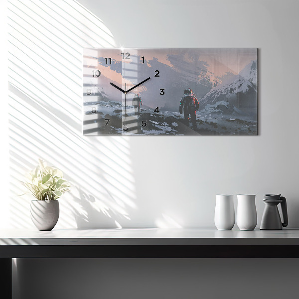 Horizontálne hodiny Astronauti Mliečna dráha