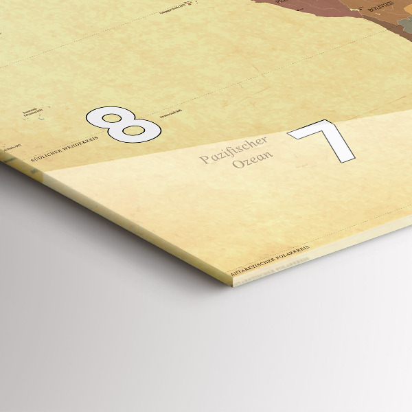 Horizontálne hodiny Mapa sveta vo vintage štýle