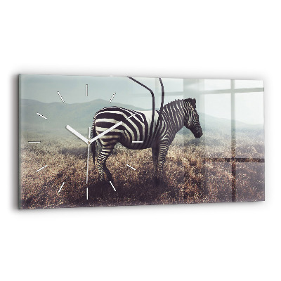 Horizontálne hodiny Zebra – abstrakcia