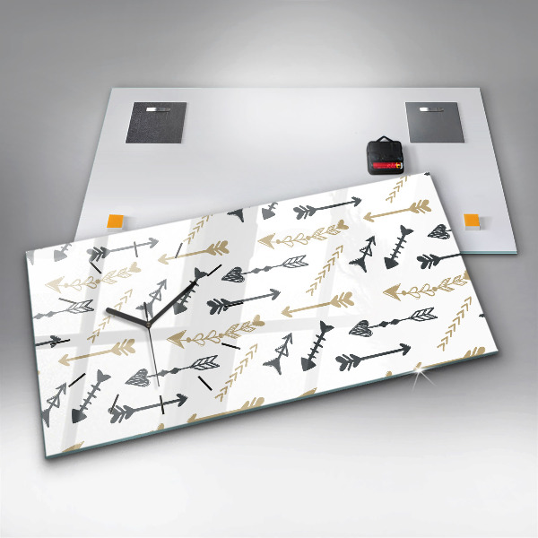 Horizontálne hodiny Geometrický bedrový vzor