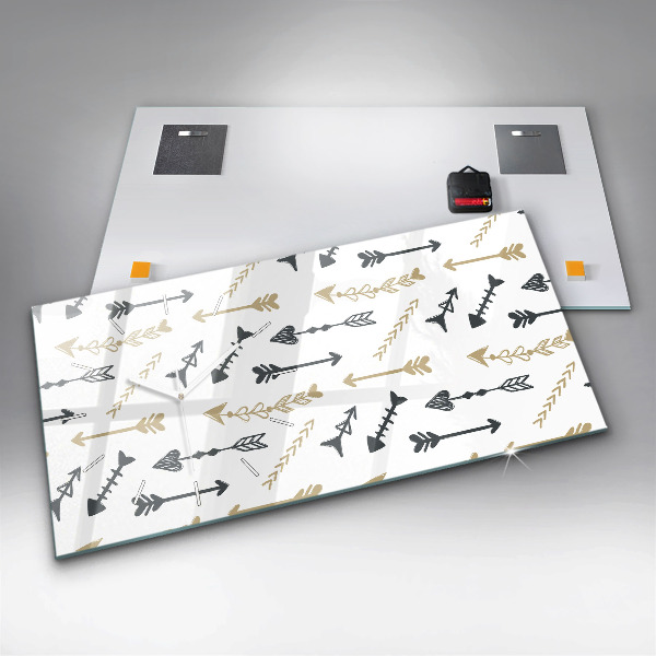 Horizontálne hodiny Geometrický bedrový vzor