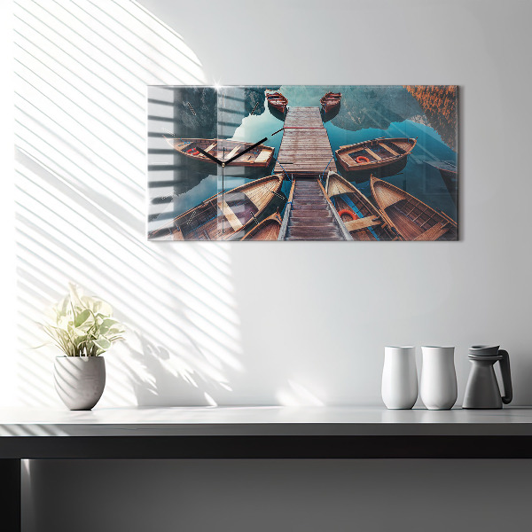 Horizontálne hodiny Most a jazero