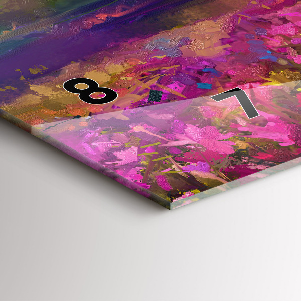 Horizontálne hodiny Lúka pri západe slnka