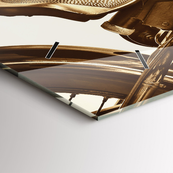 Horizontálne hodiny Vintage motocykel sépia